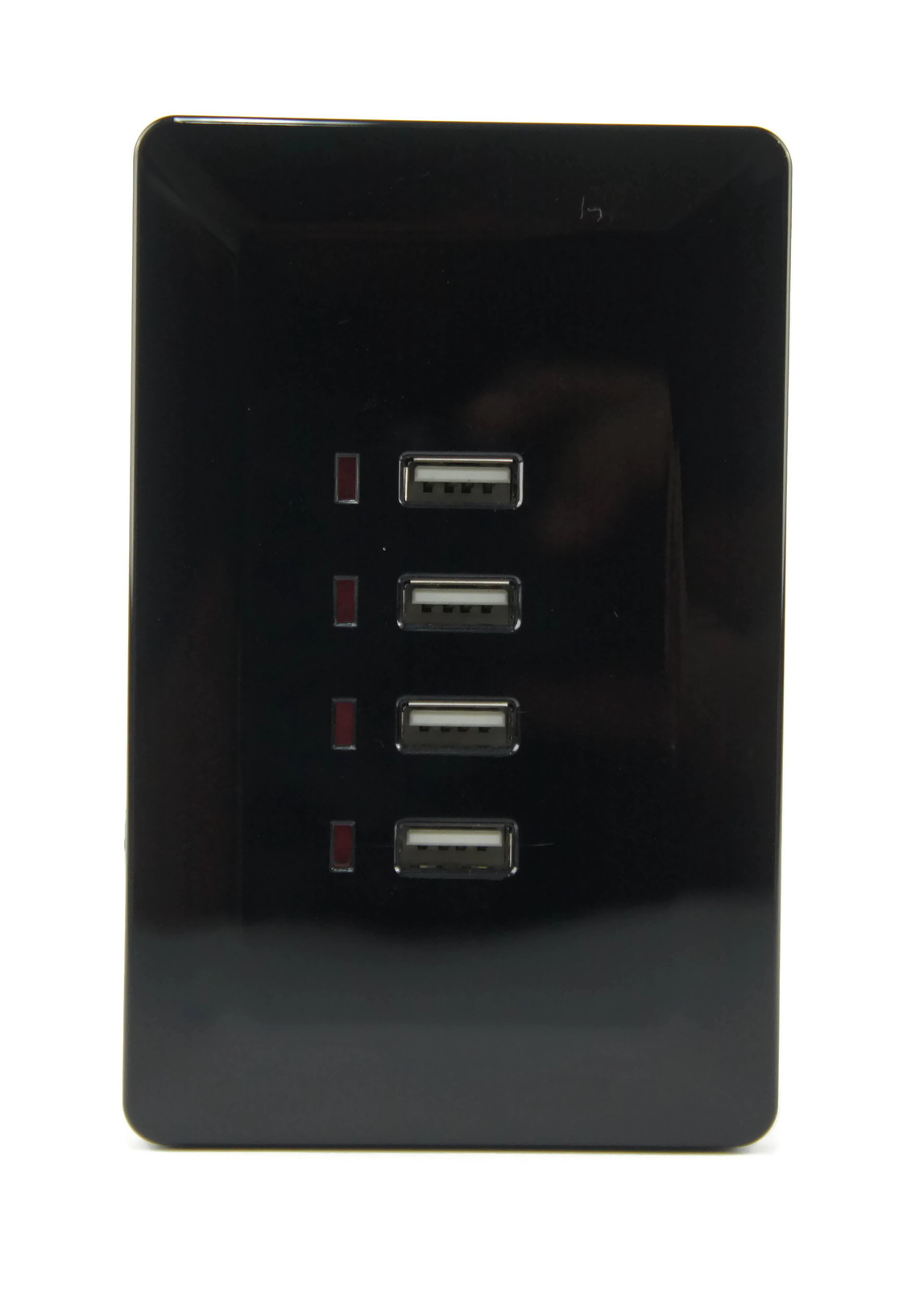 Black Australian Wall Plate with 4 x USB Socket Charger