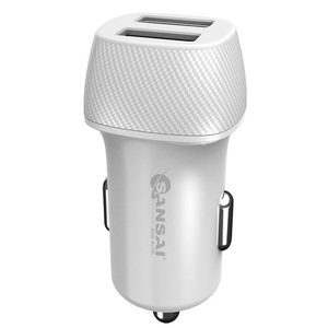 Dual Port USB Car Charger 4.8A White