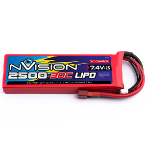 7.4V 2500mAh 2S 30C LiPo Battery Pack with Deans Connector