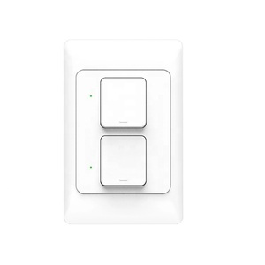 Smart Wi-Fi White Two Gang Light Switch - Push Button