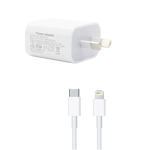 USB-C and QC3.0 Mains Wall Charger with 1m Apple Lightning Cable