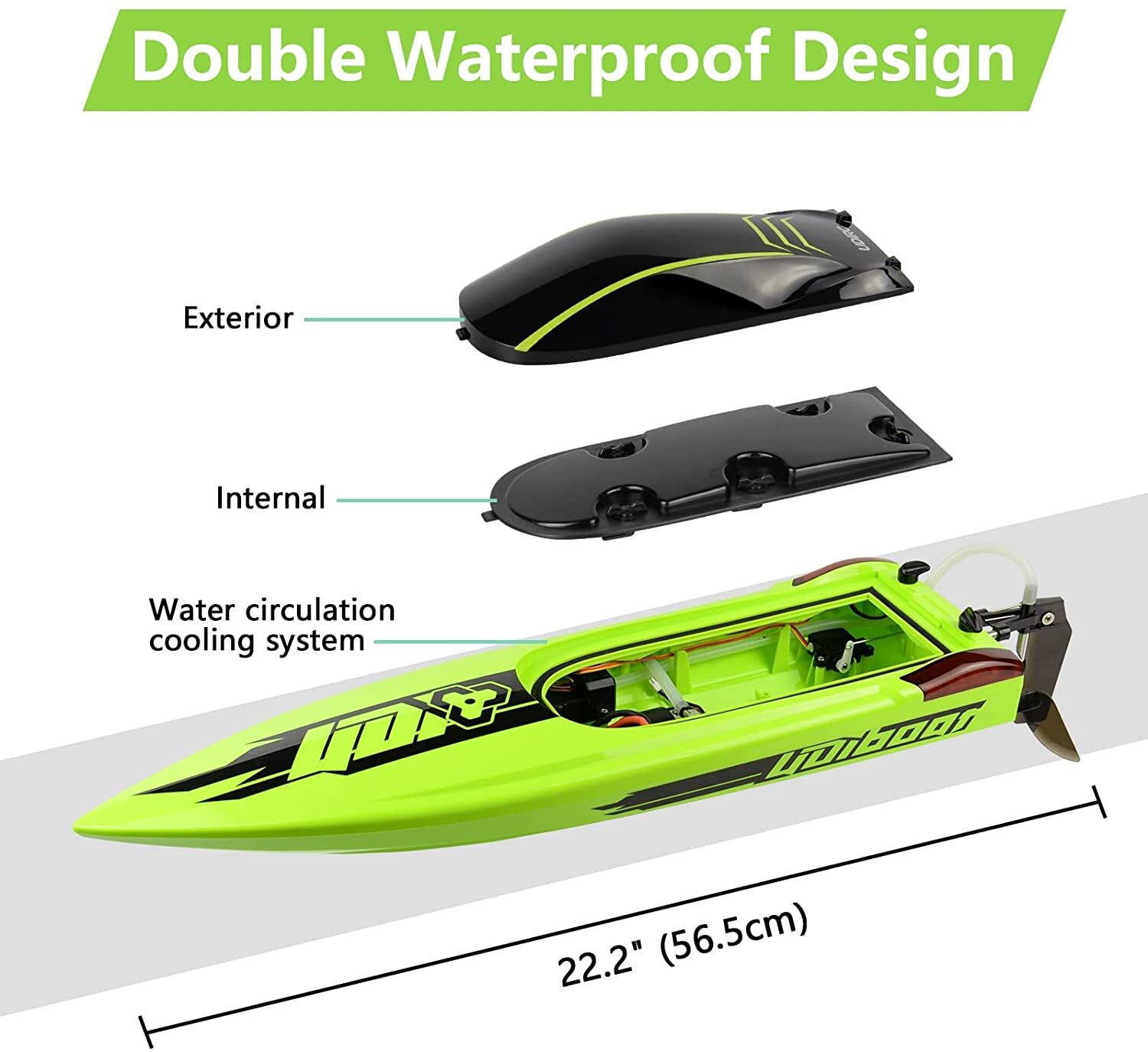 thumbnail image 2 of UDI001 High-Speed RC Racing Boat – 7.4V Electric Boat For Adults & Kids 12+ (1100mAh Battery) 2 of 5