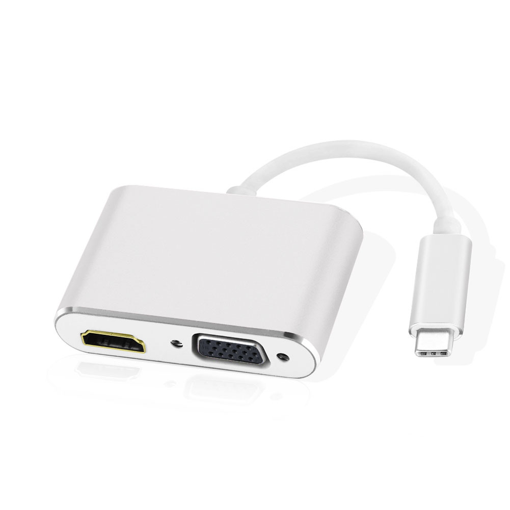 USB 3.1 Type C Plug to HDMI and DVI Socket Converter