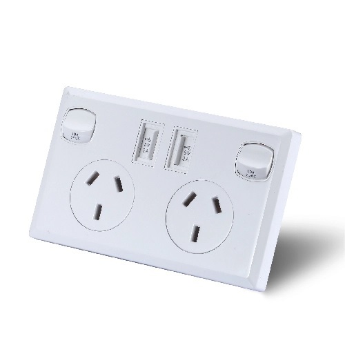 10 pieces 10 Amp Double Power Point Electrical Wall Socket GPO 240V White SAA