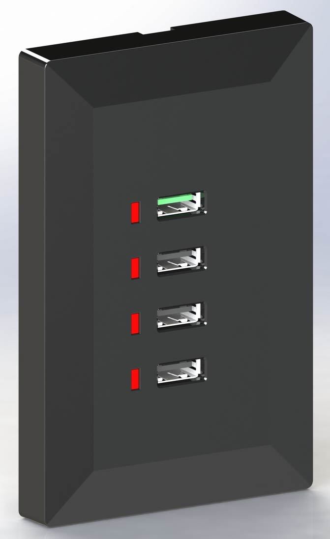 Black Quick Charge Qc 30 Australian Wall Plate With 4 X Usb Sockets