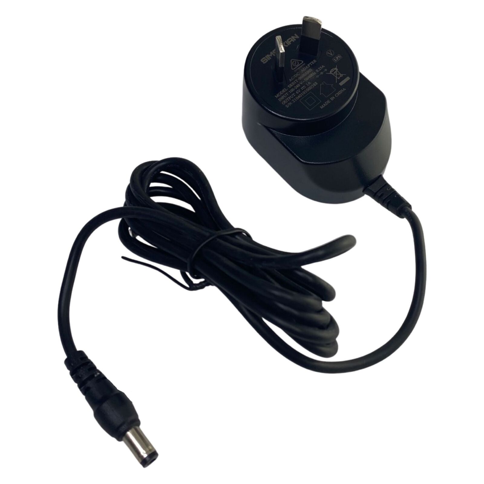 6V DC 1A Power Adapter with 2.1 DC Plug