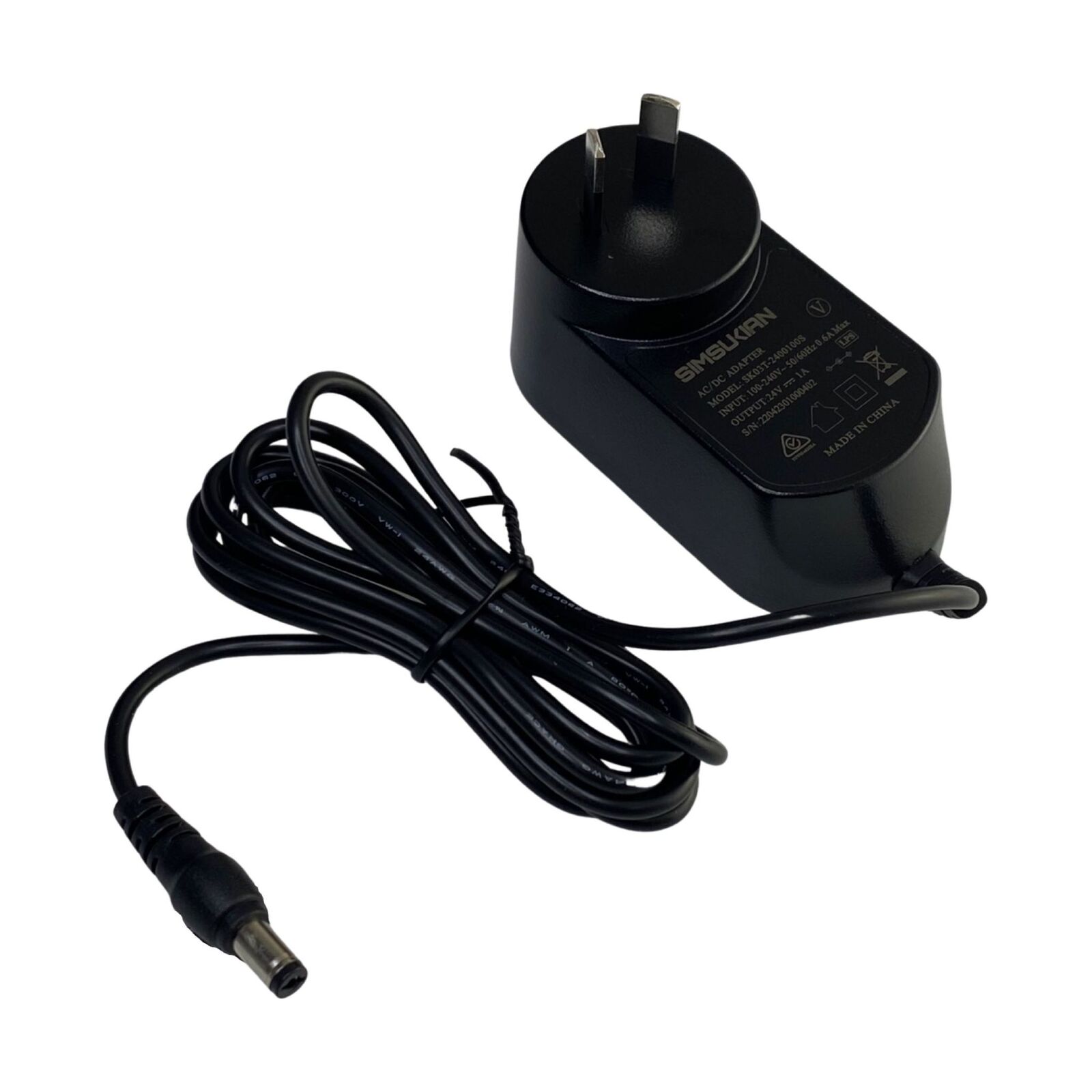 24V DC 1A Power Adapter with 2.1 DC Plug