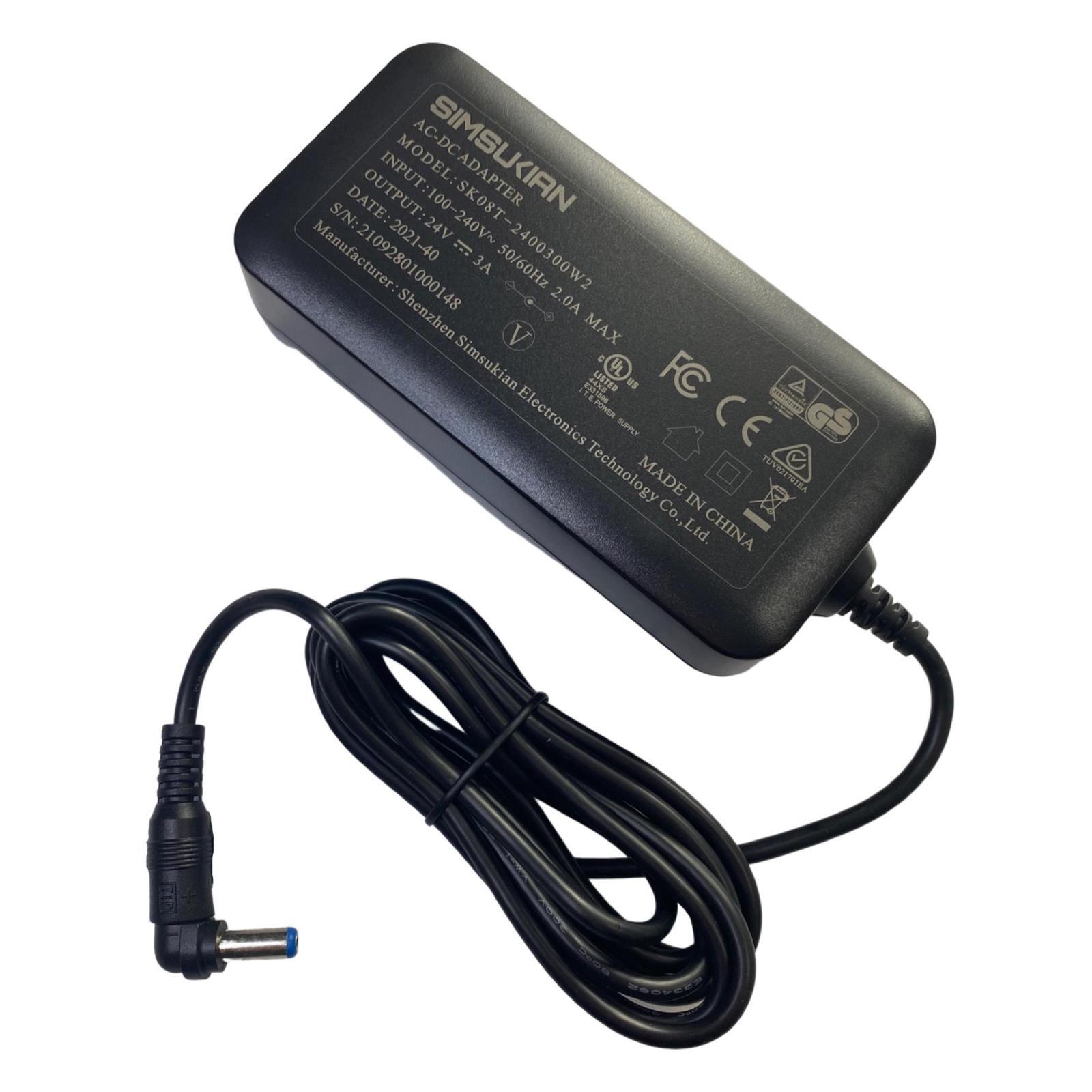 24V 3Amp Compact Power Adapter with 2.1 DC plug