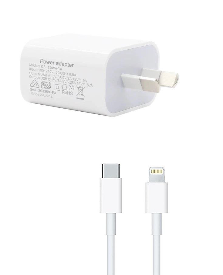 USB-C Mains Charger with 1m Apple Lightning Cable