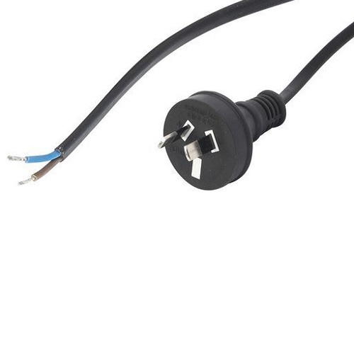 2 Pin  Plug Mains Cord with Bare Wire end 3M