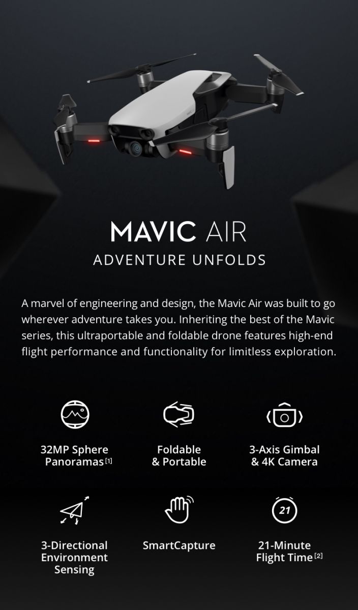 DJI Mavic Air 4K Drone Flame Red Fly More Combo