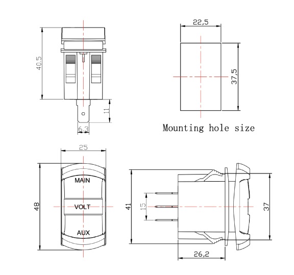  blue led battery meter