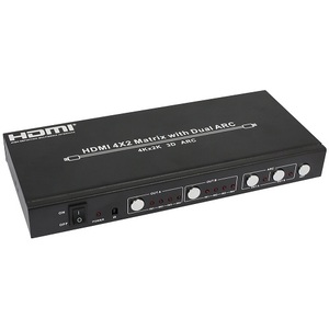 4K HDMI 4 Input 2 Output Matrix Switcher Splitter w/ Dual ARC & IR Extender