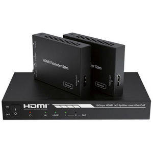 4K 18GBPS HDMI 2.0 2 Way Splitter Extender via CAT6 w/ Audio Extractor