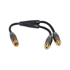 Male to RCA to 2 RCA Female Cable - 0.2M