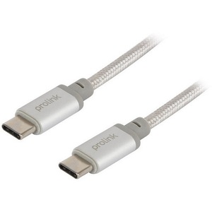2m Heavy Duty USB 2.0 Type C to USB Type C PD Charge Cable - Silver Braided