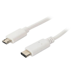 1m USB Type C Plug to USB Micro Plug Data & Power Cable - White