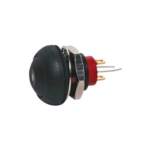 SPST IP67 Rated Momentary Black LED Pushbutton Switch