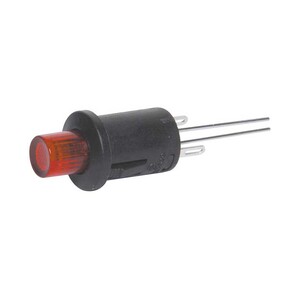 SPST Momentary LED Red Solder Tail Pushbutton Switch
