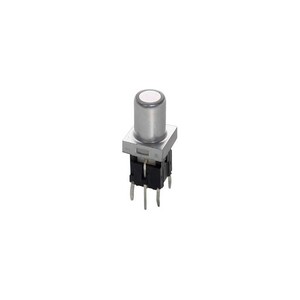 SPST Red LED Metallic Round Tactile Switch