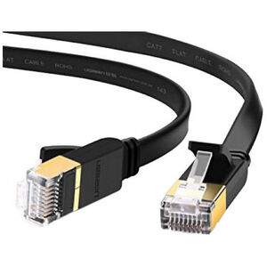 0.5m CAT 7 Flat Shielded Ethernet Cable - Black