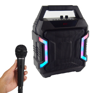 Rechargeable Bluetooth Speaker with Wired Microphone 