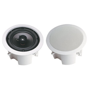 200mm 40W 2 Way Round Backbox Ceiling Speaker Pair