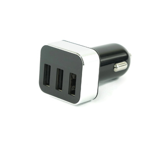 3 Port USB Car Charger with LED Voltage Display