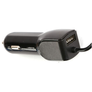 Car Charger with USB A Socket & Curly Cord Lightning Cable