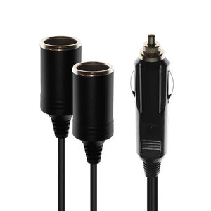 Cigarette Plug to 2 x Cigarette Socket Adaptor 20cm Lead