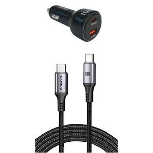 100W USB C PD Fast Car Charger with 1.2m USB Chaging Cable