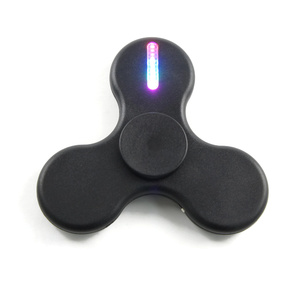 USB Rechargeable LED Light Hand Finger Fidget Spinner - Black