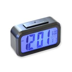 LCD Alarm Clock with Blue Backlight and Snooze