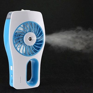 Rechargeable Portable USB Fan with Water Mist - Blue
