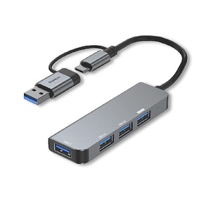 4 Port USB Hub with USB C & USB A Plug