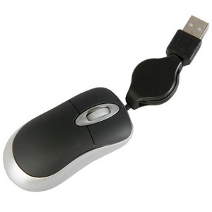 Portable Mini Mouse with Retractable USB Cord