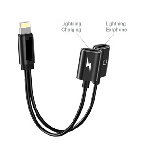 Dual Lightning Cable Adapter -  Charge and Earphone Sockets