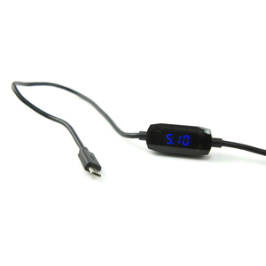USB to Micro B USD Cable with LED Voltage and Current Display - 1 Metre