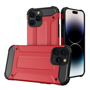 Dual Layer Tough Case for iPhone 15 Pro Max - Red