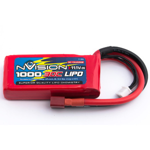 11.1V 1000mAh 3S 30C LiPo Battery Pack with Deans Connector