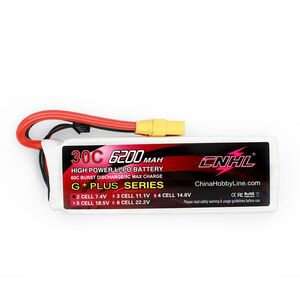 7.4V 6200mAh 2S 30C LiPo Battery with XT90 Plug