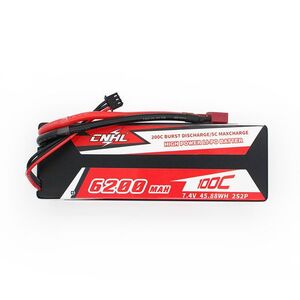 7.4V 6200mAh 2S 100C LiPo Battery Hard Case with Deans Plug