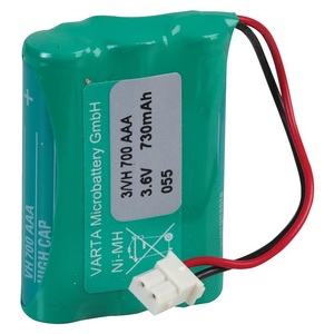 3.6V 730mAh Ni-MH Rechargeable Battery Pack with 2 Pin Connector
