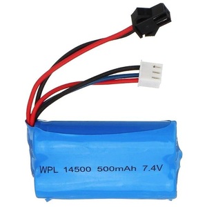 7.4V 500mAh 14500 Li-ion Rechargeable Battery w/ 2 pin SM Connector