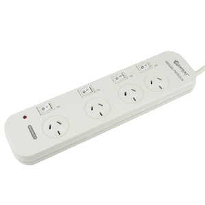 4 Outlet Individual Switch Power Board with Surge Protection