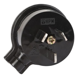 240V AC Mains Rewireable Right Angle Plug - Black