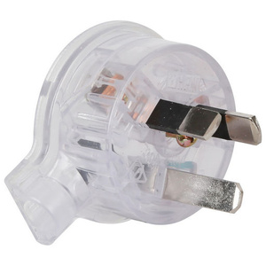 240V AC Mains Rewireable Right Angle Plug - Clear