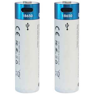 18650 3.7V 2200mAh USB C Rechargeable Battery - Pack of 2