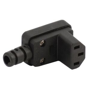 C13 IEC Inline Right Angle 10A Mains Rewireable Socket