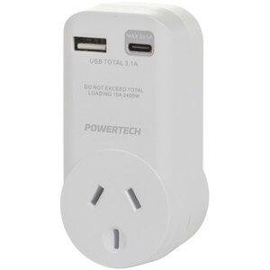 USB A & USB C Ports Charger with Mains Socket